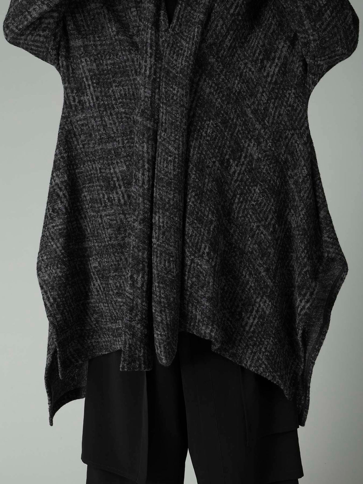 MILLING GLEN CHECK JQ DRAPED LONG CARDIGAN