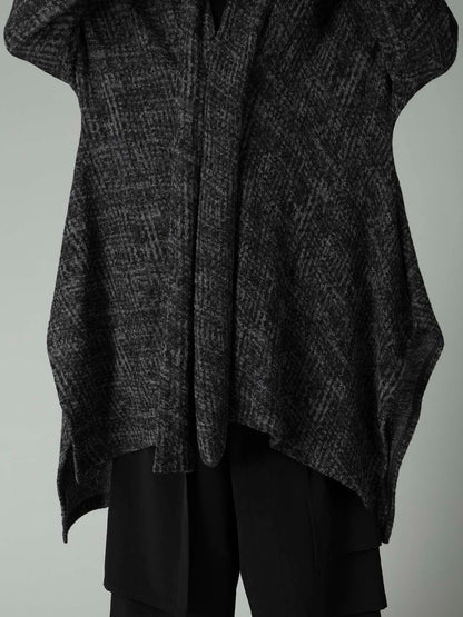 MILLING GLEN CHECK JQ DRAPED LONG CARDIGAN