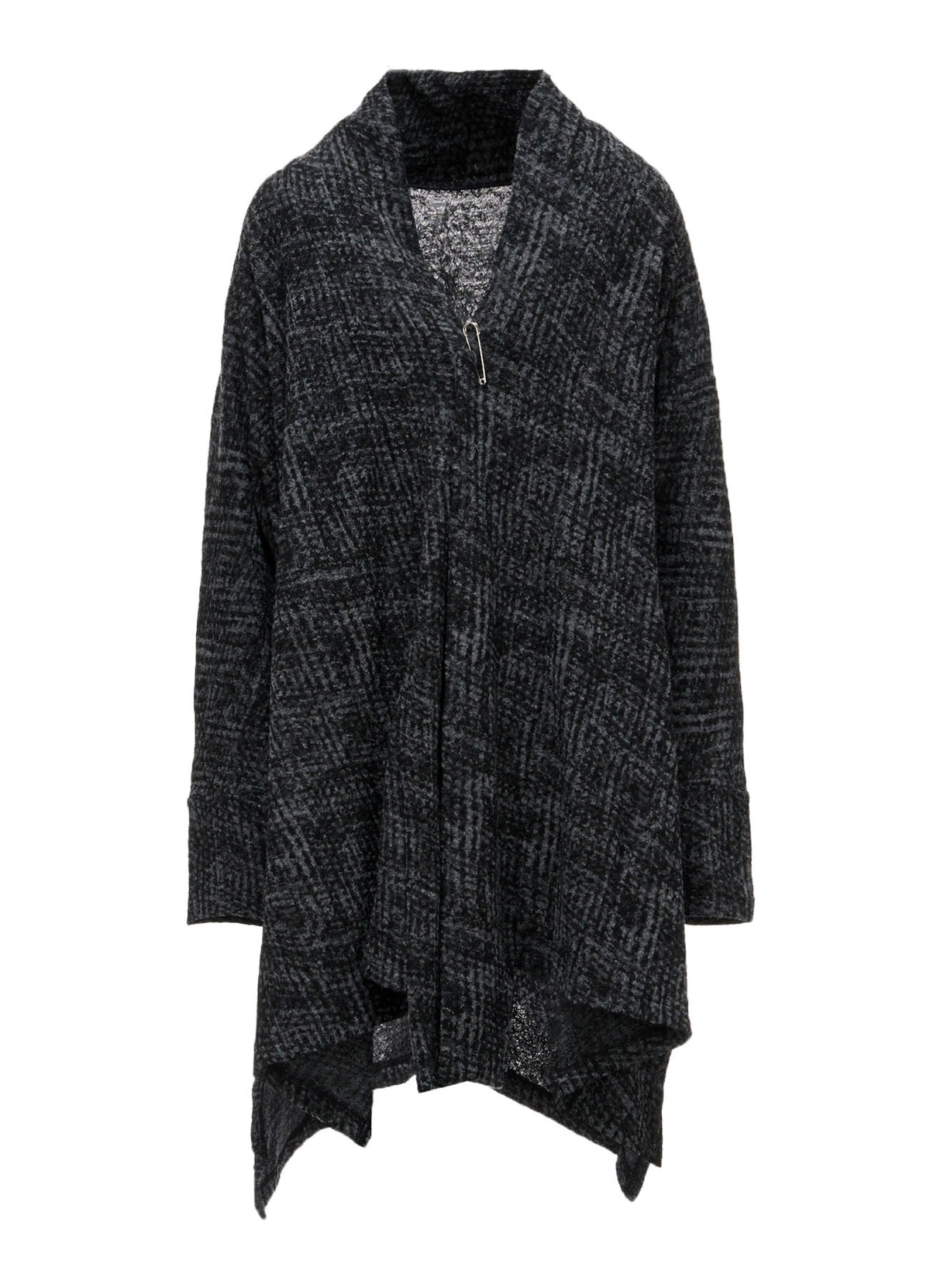 MILLING GLEN CHECK JQ DRAPED LONG CARDIGAN