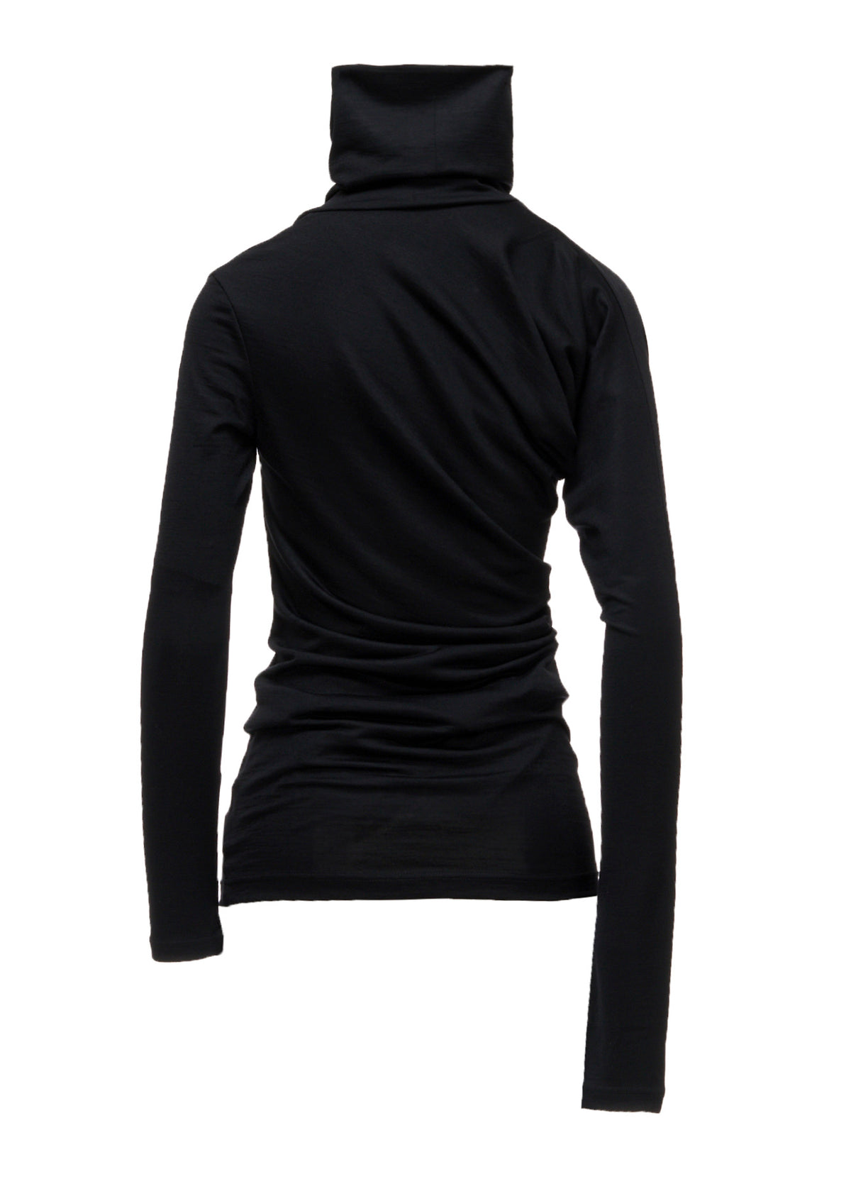 100S WOOL SINGLE GATHERED HIGHNECK T
