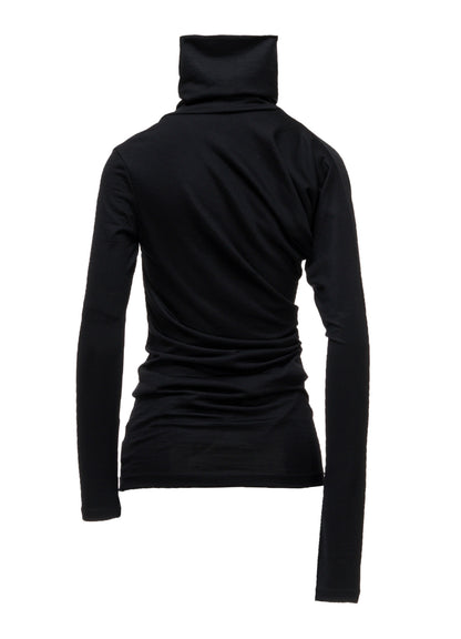 100S WOOL SINGLE GATHERED HIGHNECK T