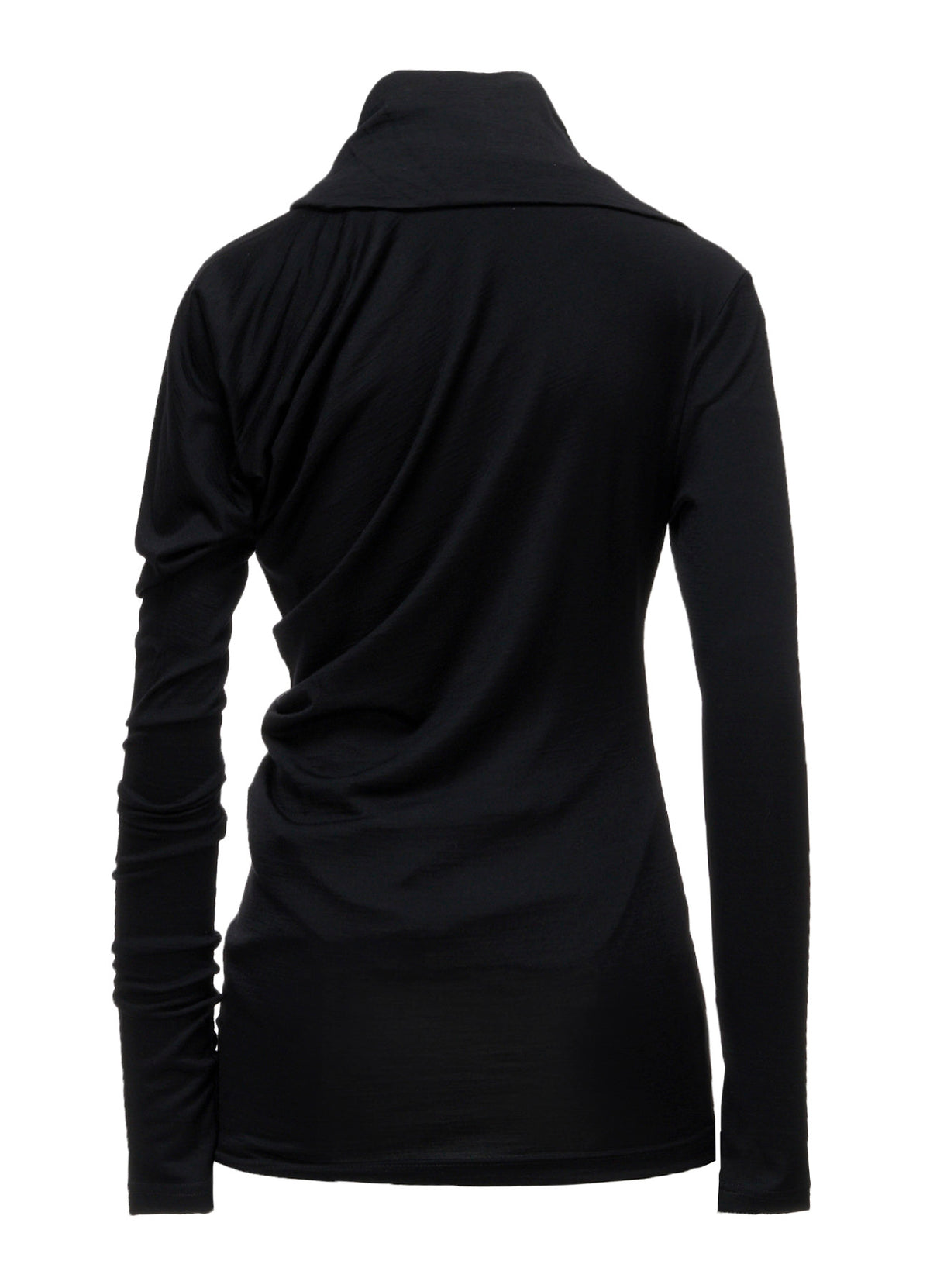 100S WOOL SINGLE DIGONAL BUTTON GATHERED T