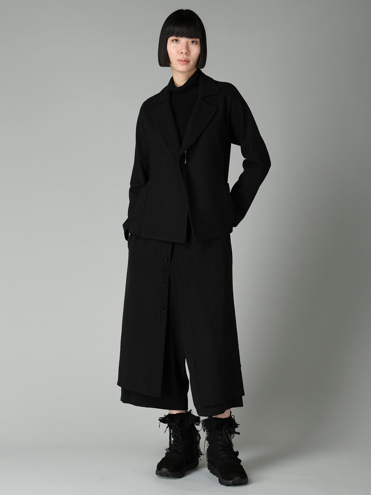WOOLEN SINGLE JERSEY FLARE JACKET