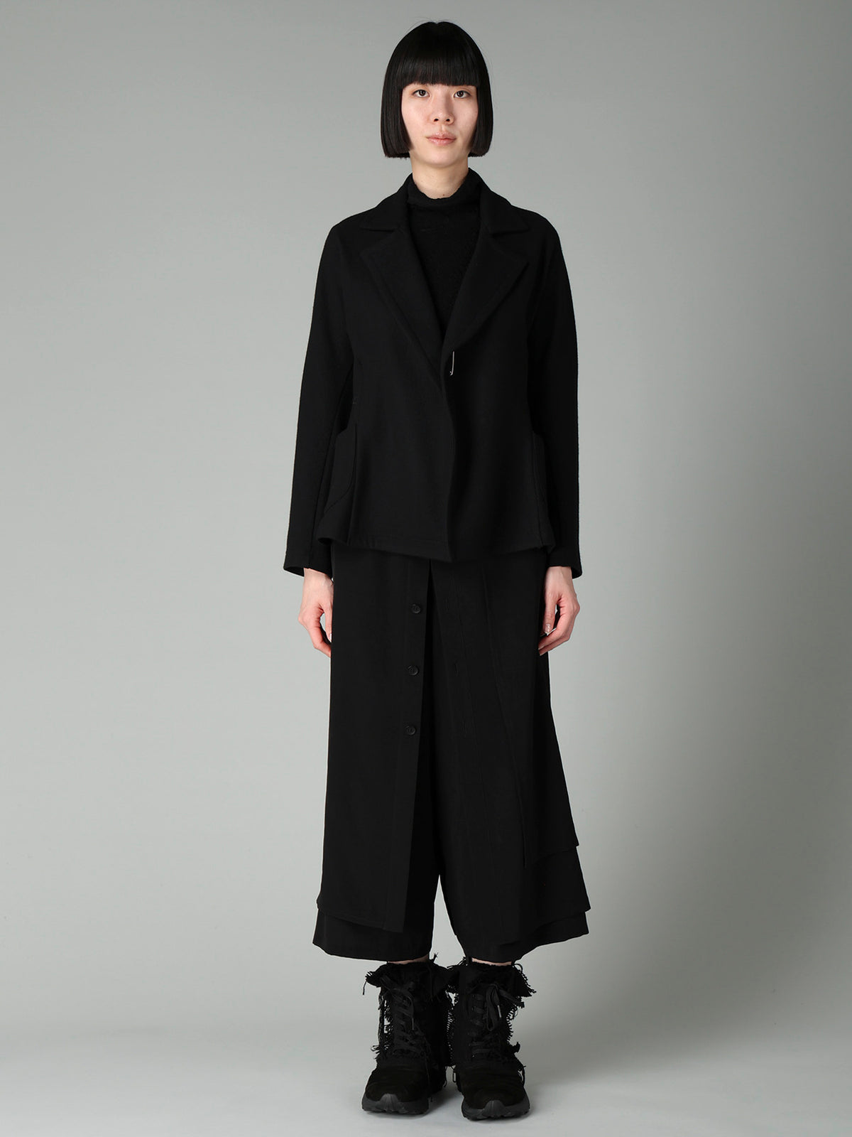 WOOLEN SINGLE JERSEY FLARE JACKET
