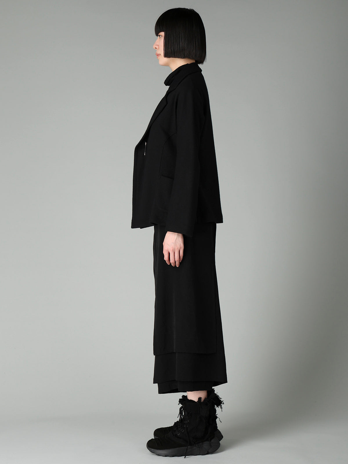 WOOLEN SINGLE JERSEY FLARE JACKET