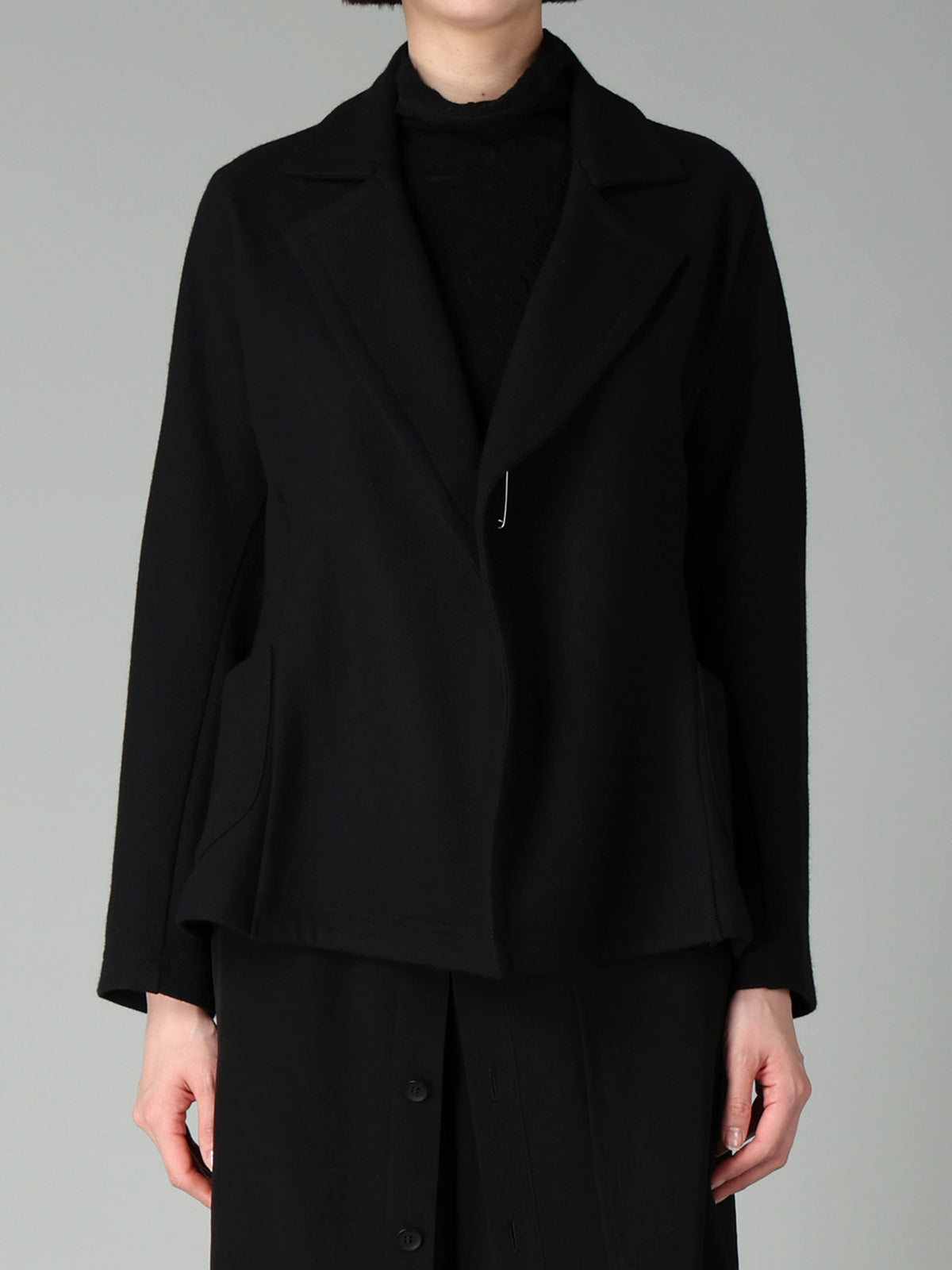 WOOLEN SINGLE JERSEY FLARE JACKET
