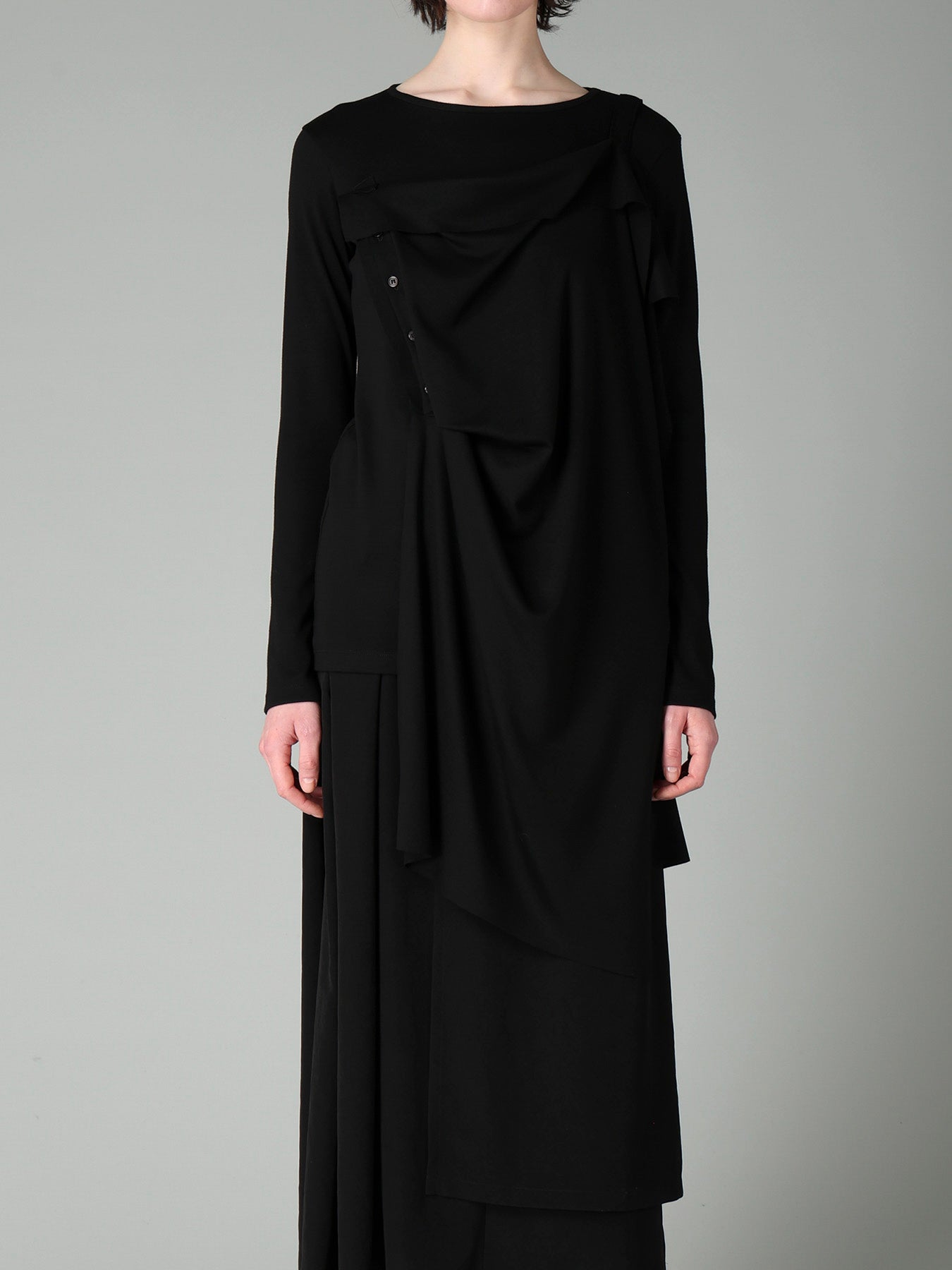 WOOL SMOOTH INTERLOCK STRAP LAYERED T – THE SHOP YOHJI YAMAMOTO