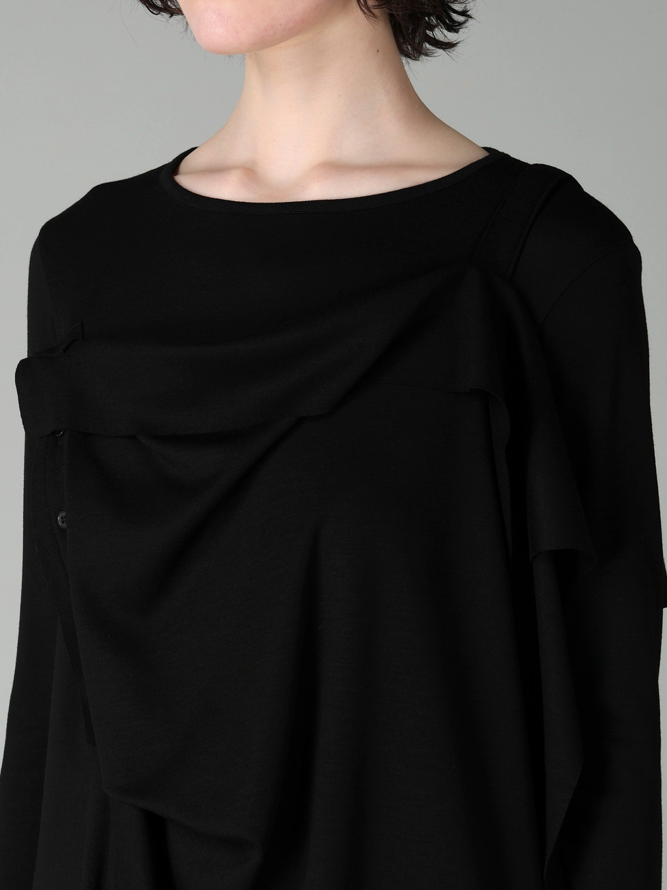 WOOL SMOOTH INTERLOCK STRAP LAYERED T – THE SHOP YOHJI YAMAMOTO