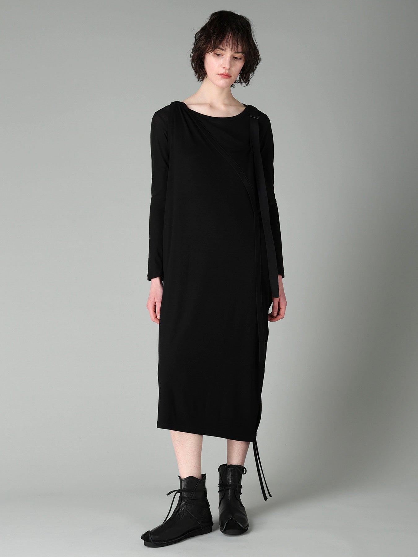 WOOL SMOOTH INTERLOCK ASM SLEEVELESS DRESS – THE SHOP YOHJI YAMAMOTO
