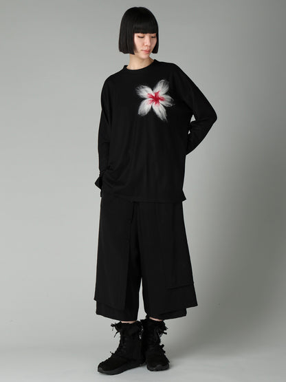 MILLED WOOL SINGLE NEEDLE PUNCH PULLOVER