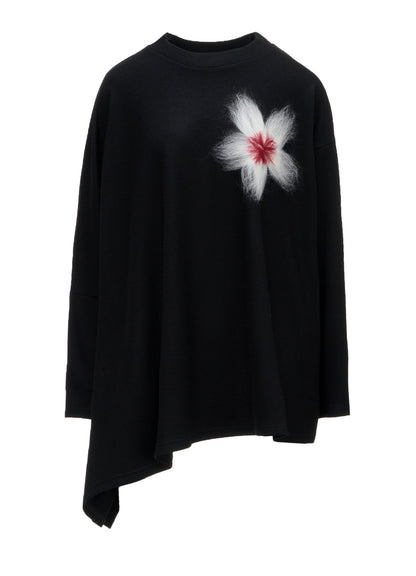 MILLED WOOL SINGLE NEEDLE PUNCH PULLOVER