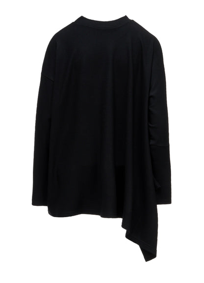 MILLED WOOL SINGLE NEEDLE PUNCH PULLOVER