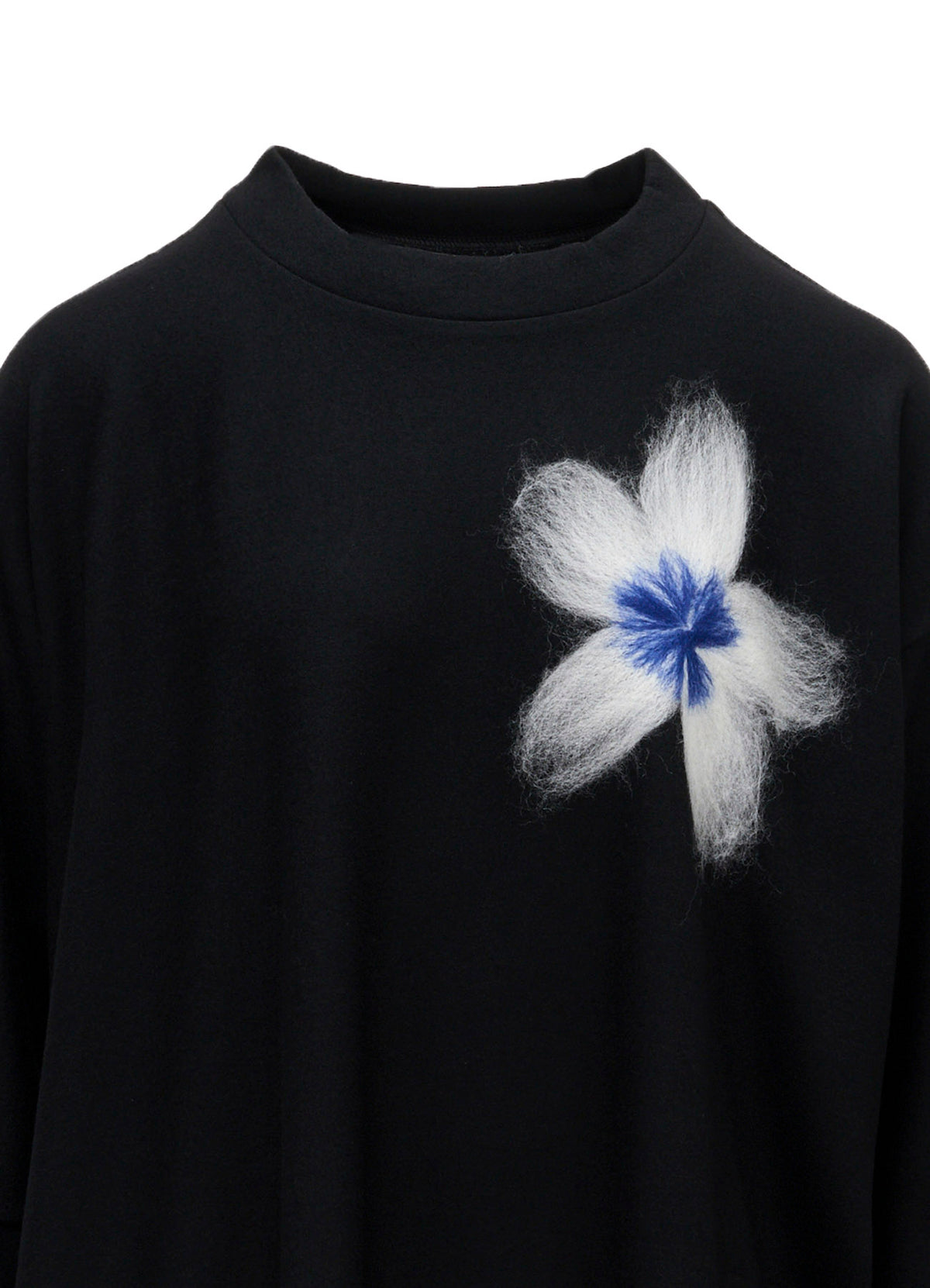 MILLED WOOL SINGLE NEEDLE PUNCH PULLOVER