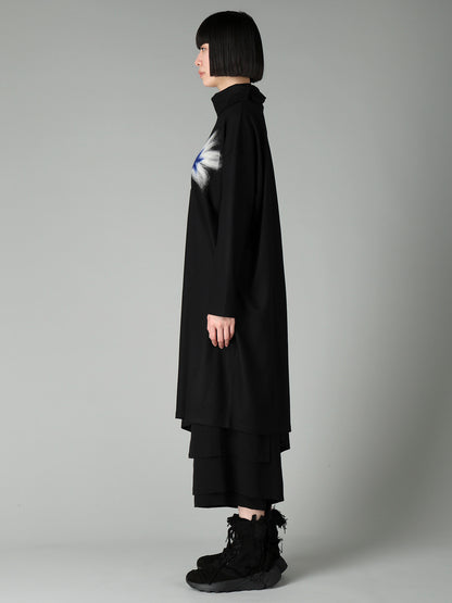 MILLED WOOL SINGLE NEEDLE PUNCH DRESS