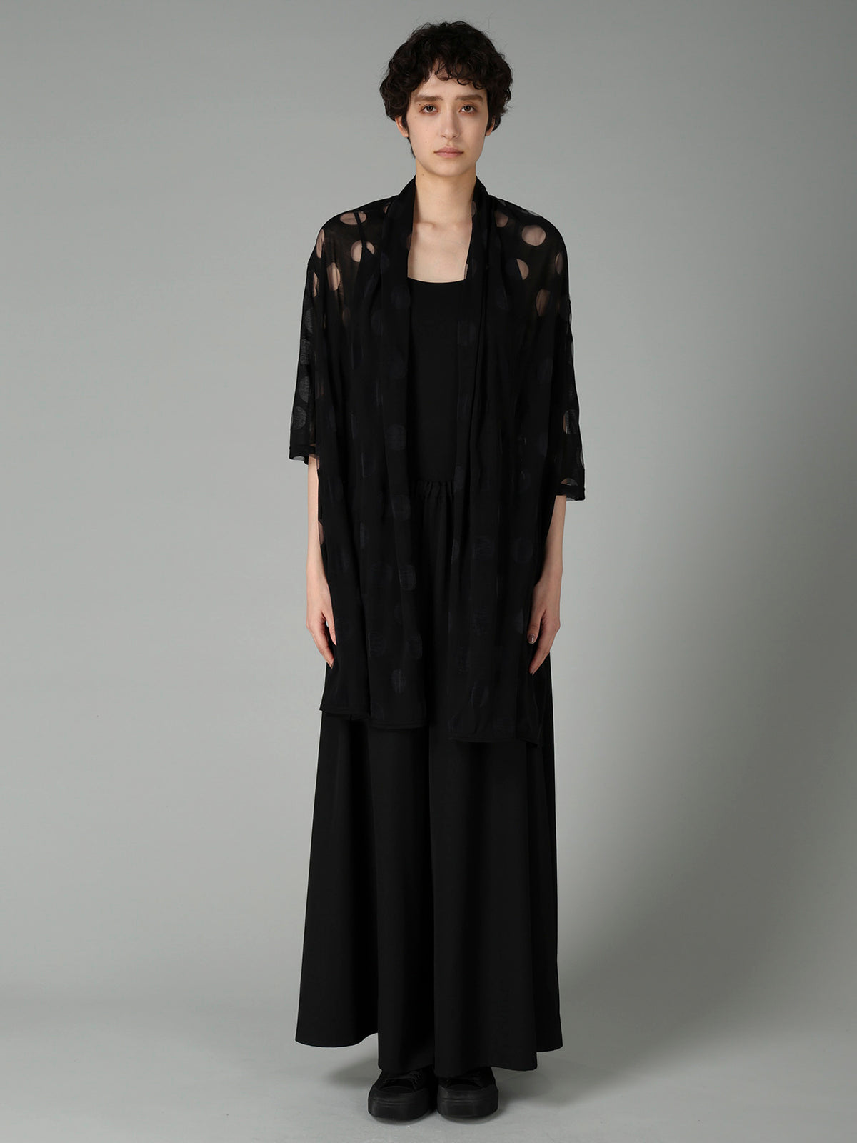 C/NY OPAL SINGLE JERSEY  UNBALANCED CARDIGAN