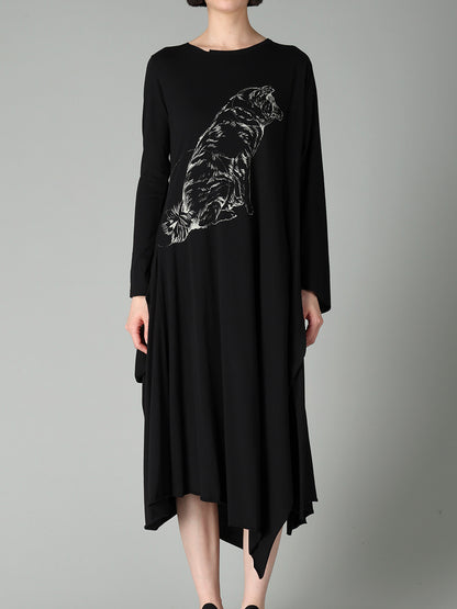 COTTON SINGLE JERSEY PRINTED DRESS SARAH