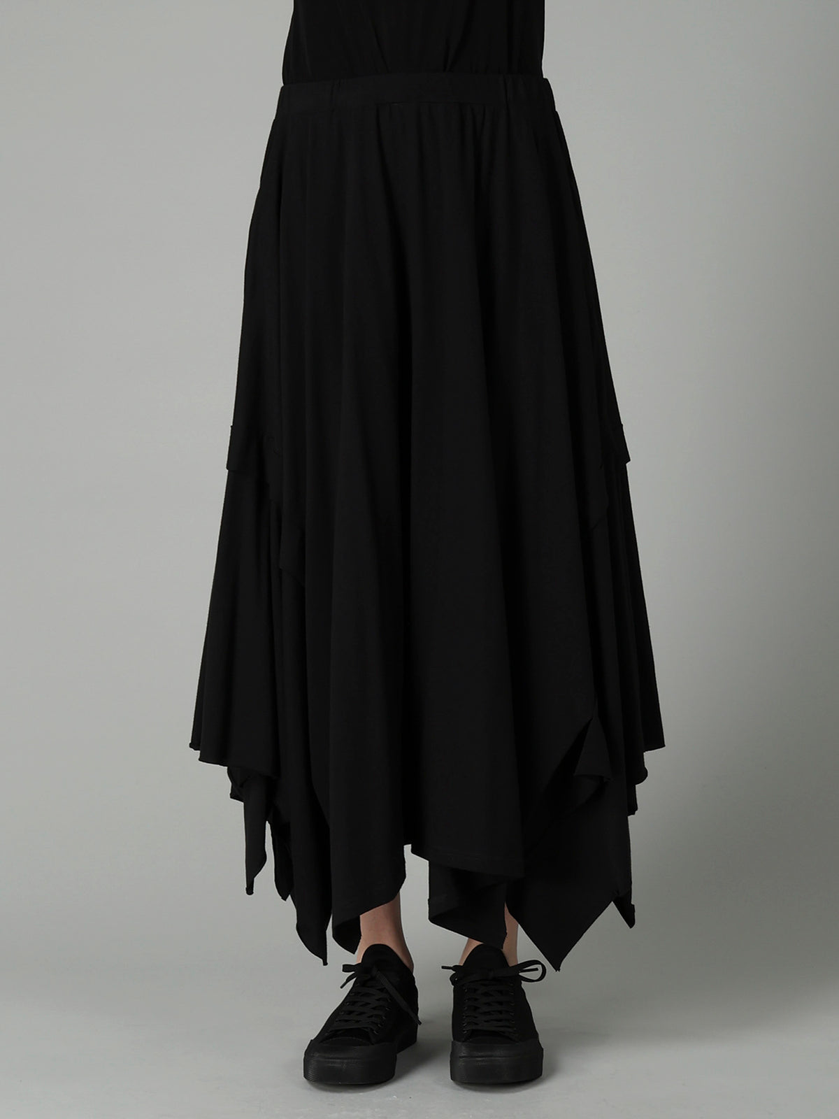 COTTON SINGLE JERSEY DRAPED SKIRT A