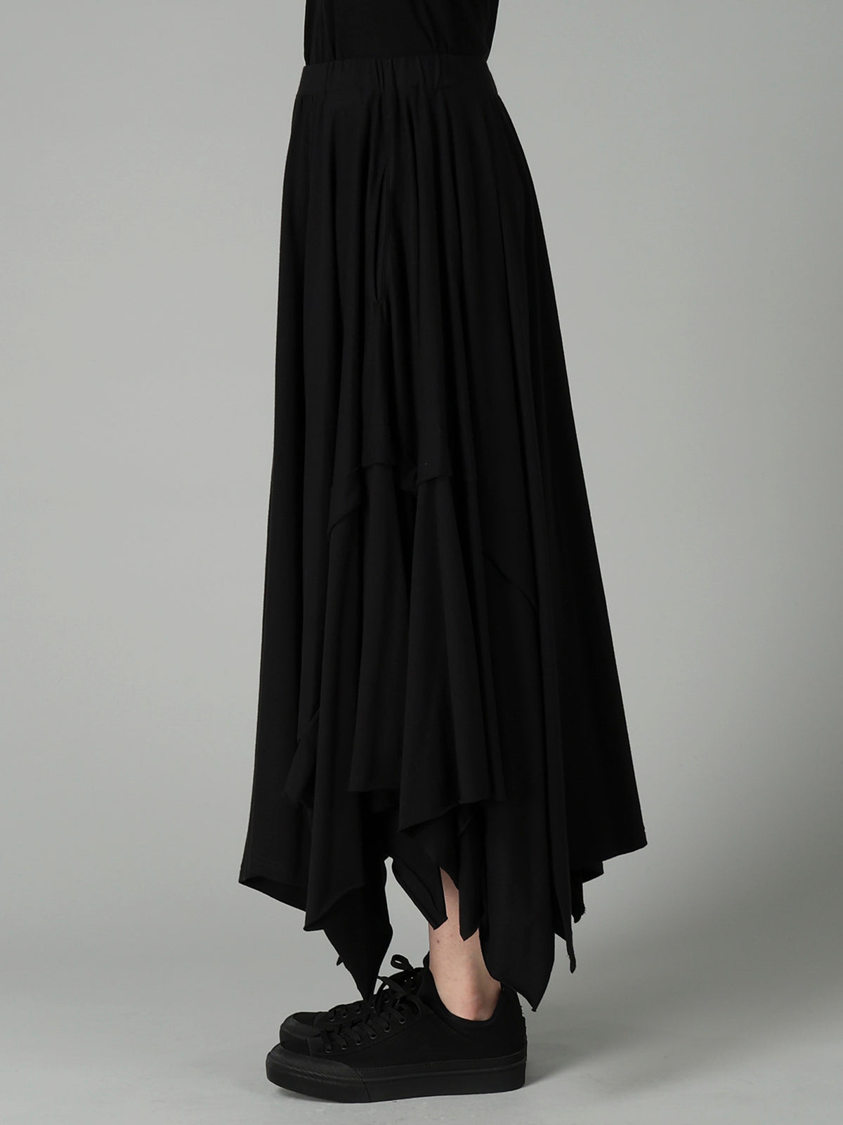 COTTON SINGLE JERSEY DRAPED SKIRT A