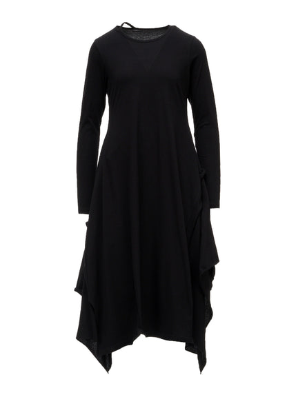 COTTON SINGLE JERSEY DRAPED DRESS