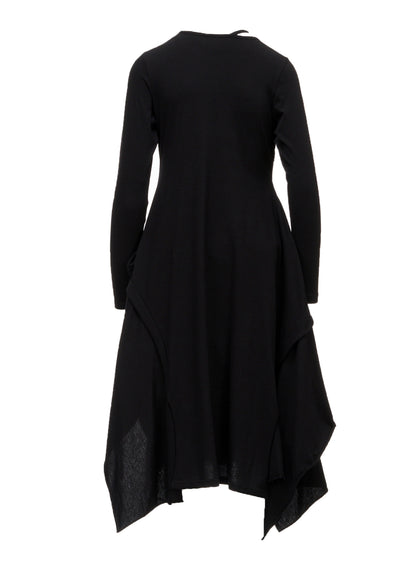 COTTON SINGLE JERSEY DRAPED DRESS