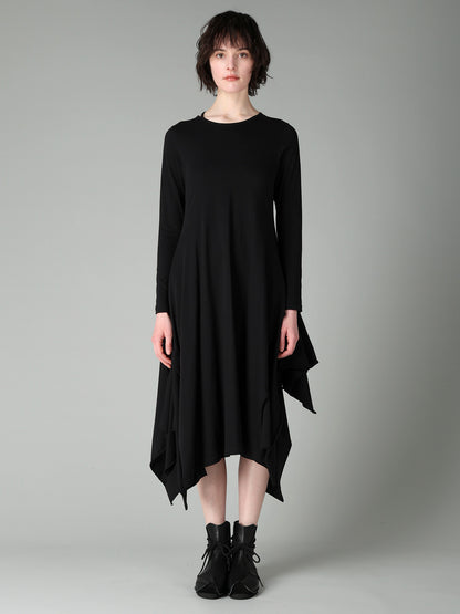 COTTON SINGLE JERSEY DRAPED DRESS