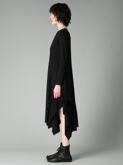 COTTON SINGLE JERSEY DRAPED DRESS