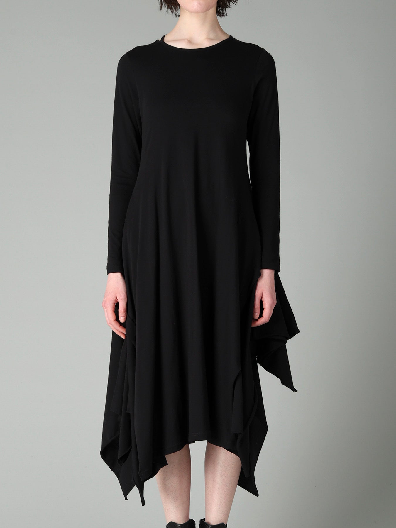 COTTON SINGLE JERSEY DRAPED DRESS