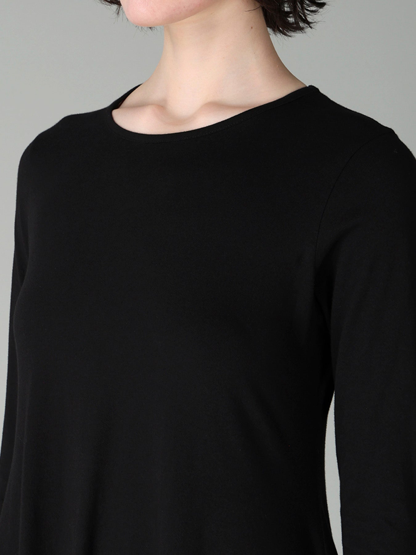 COTTON SINGLE JERSEY DRAPED DRESS