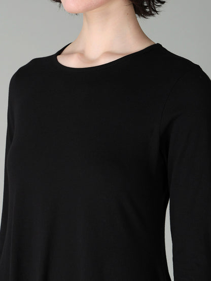 COTTON SINGLE JERSEY DRAPED DRESS