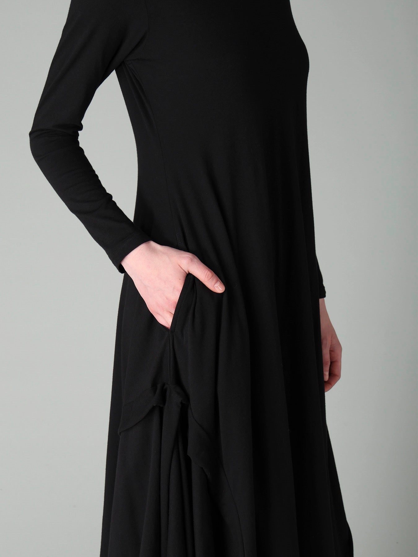 COTTON SINGLE JERSEY DRAPED DRESS