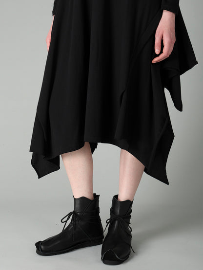 COTTON SINGLE JERSEY DRAPED DRESS