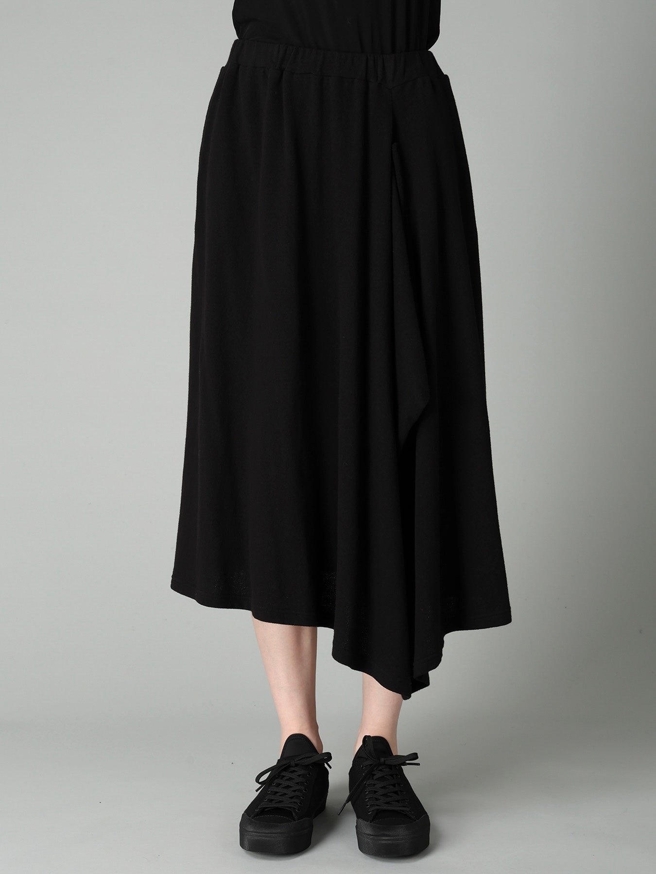 CREPE FRENCH TERRY ASYMMETRIC SKIRT