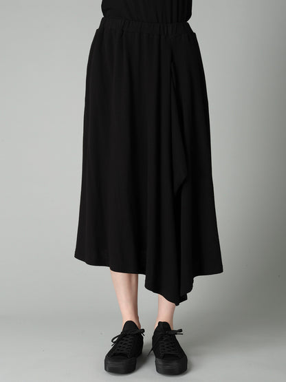 CREPE FRENCH TERRY ASYMMETRIC SKIRT