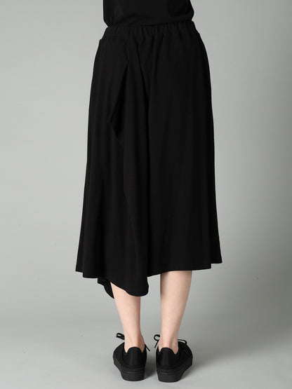 CREPE FRENCH TERRY ASYMMETRIC SKIRT