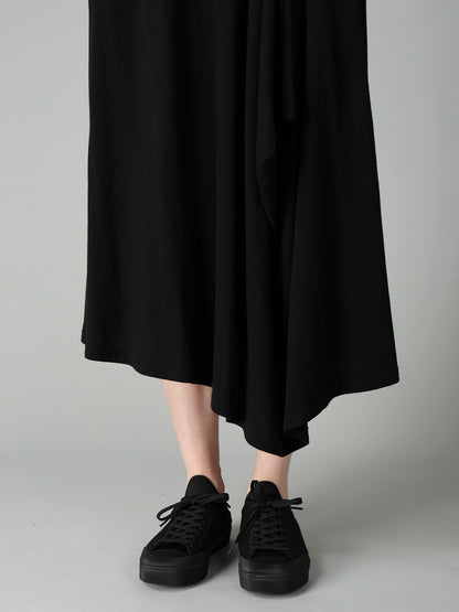 CREPE FRENCH TERRY ASYMMETRIC SKIRT