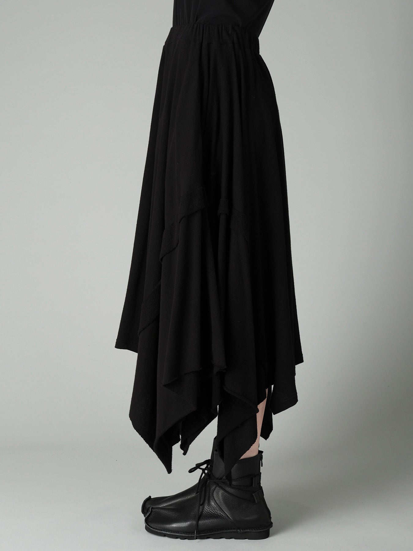 CREPE FRENCH TERRY DRAPED SKIRT B