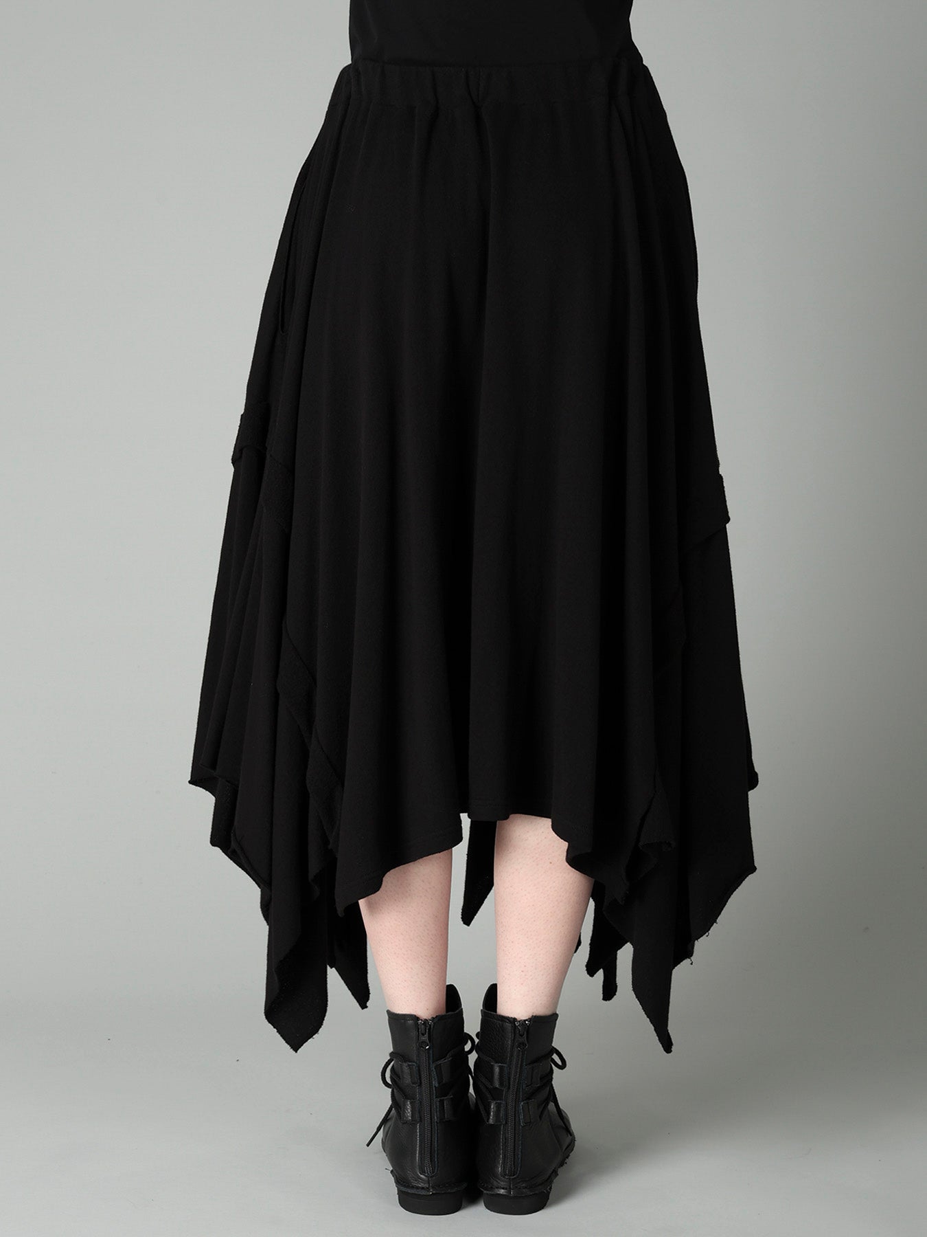 CREPE FRENCH TERRY DRAPED SKIRT B
