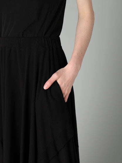 CREPE FRENCH TERRY DRAPED SKIRT B