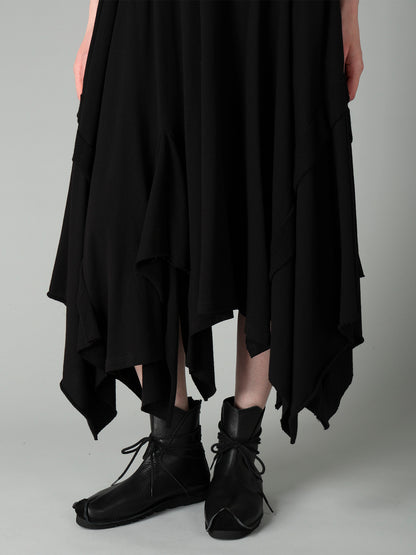 CREPE FRENCH TERRY DRAPED SKIRT B