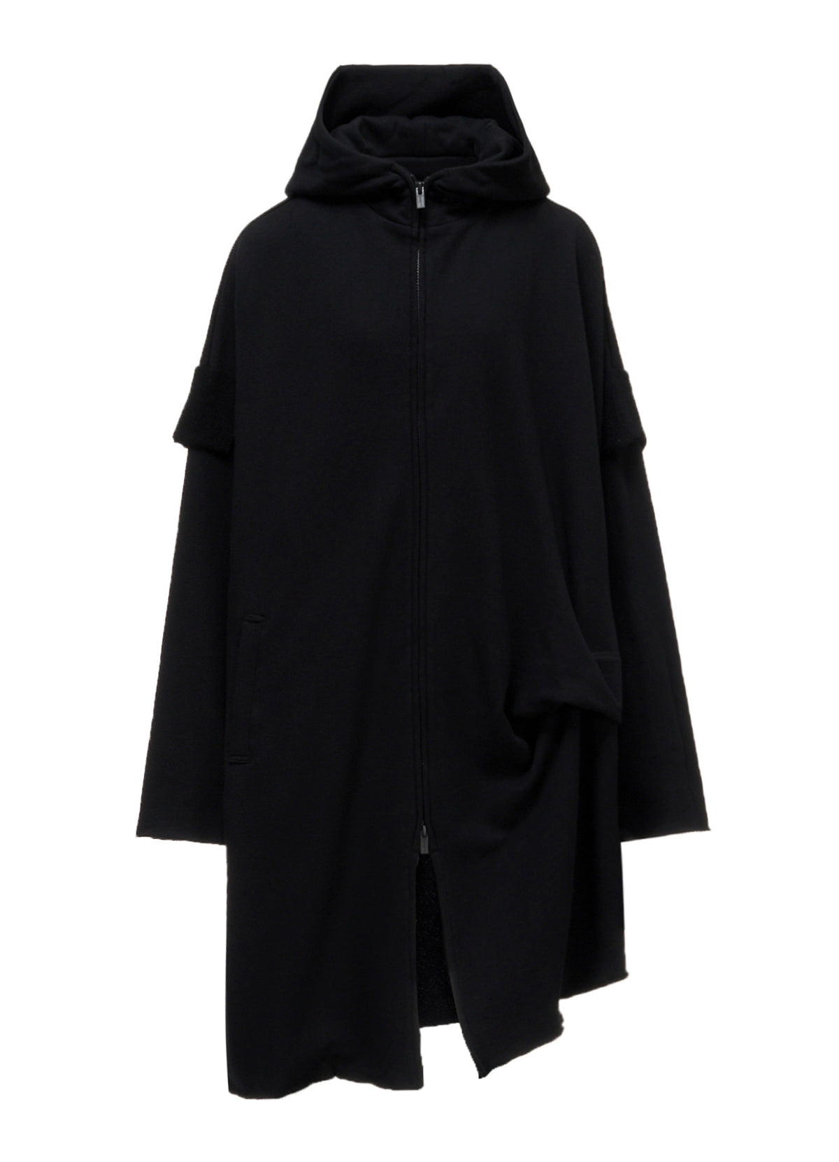 FRENCH TERRY TUCK POINT ZIP COAT