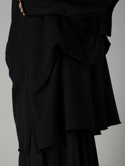 FRENCH TERRY TUCK POINT ZIP COAT