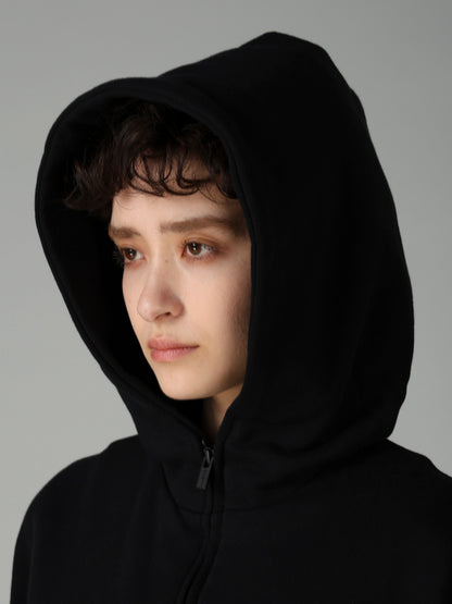 FRENCH TERRY TUCK POINT ZIP COAT