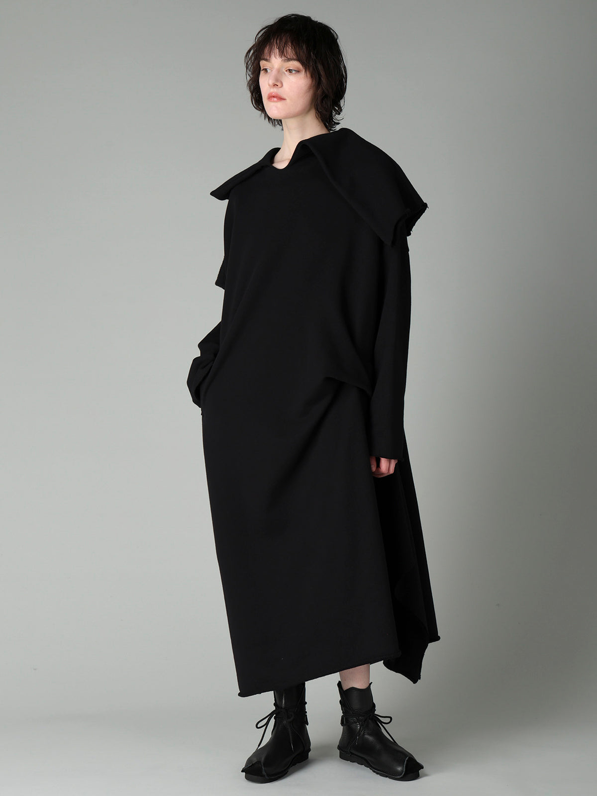FRENCH TERRY TUCK POINT DRESS