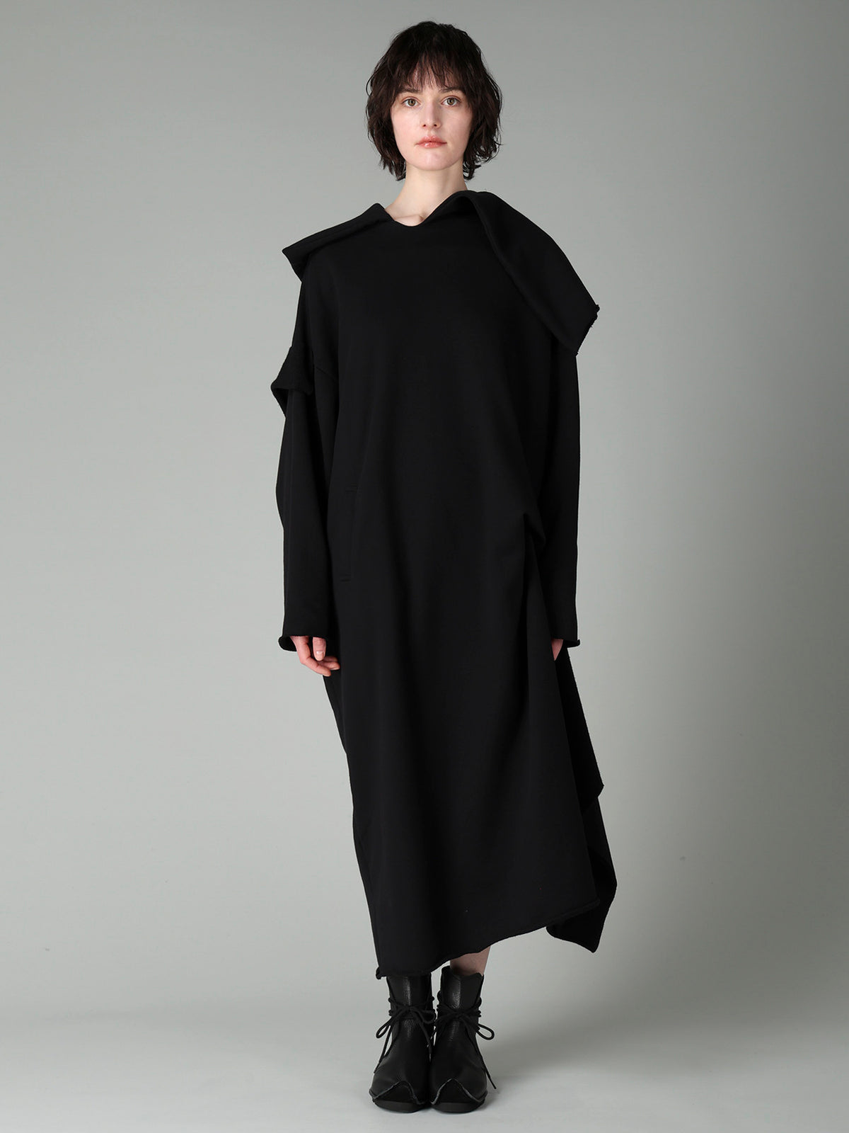 FRENCH TERRY TUCK POINT DRESS
