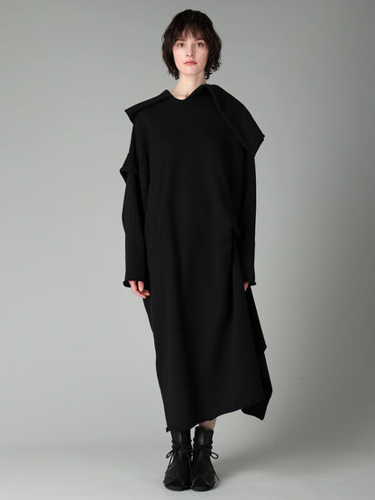 FRENCH TERRY TUCK POINT DRESS