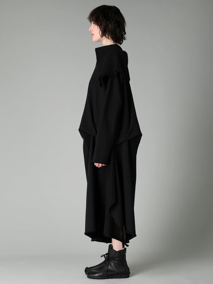 FRENCH TERRY TUCK POINT DRESS