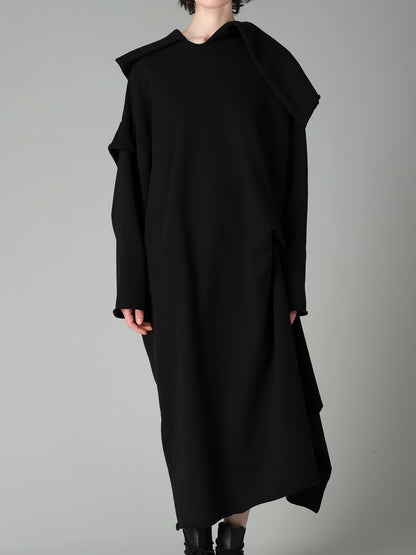 FRENCH TERRY TUCK POINT DRESS