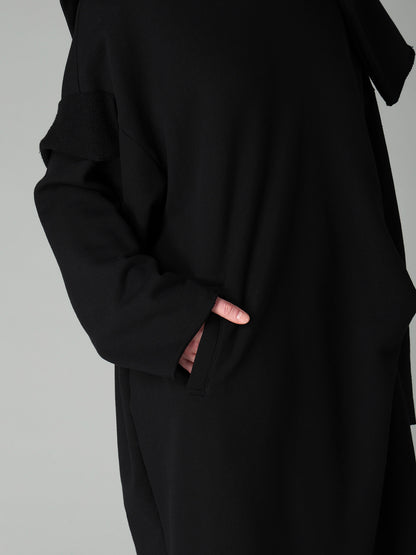FRENCH TERRY TUCK POINT DRESS