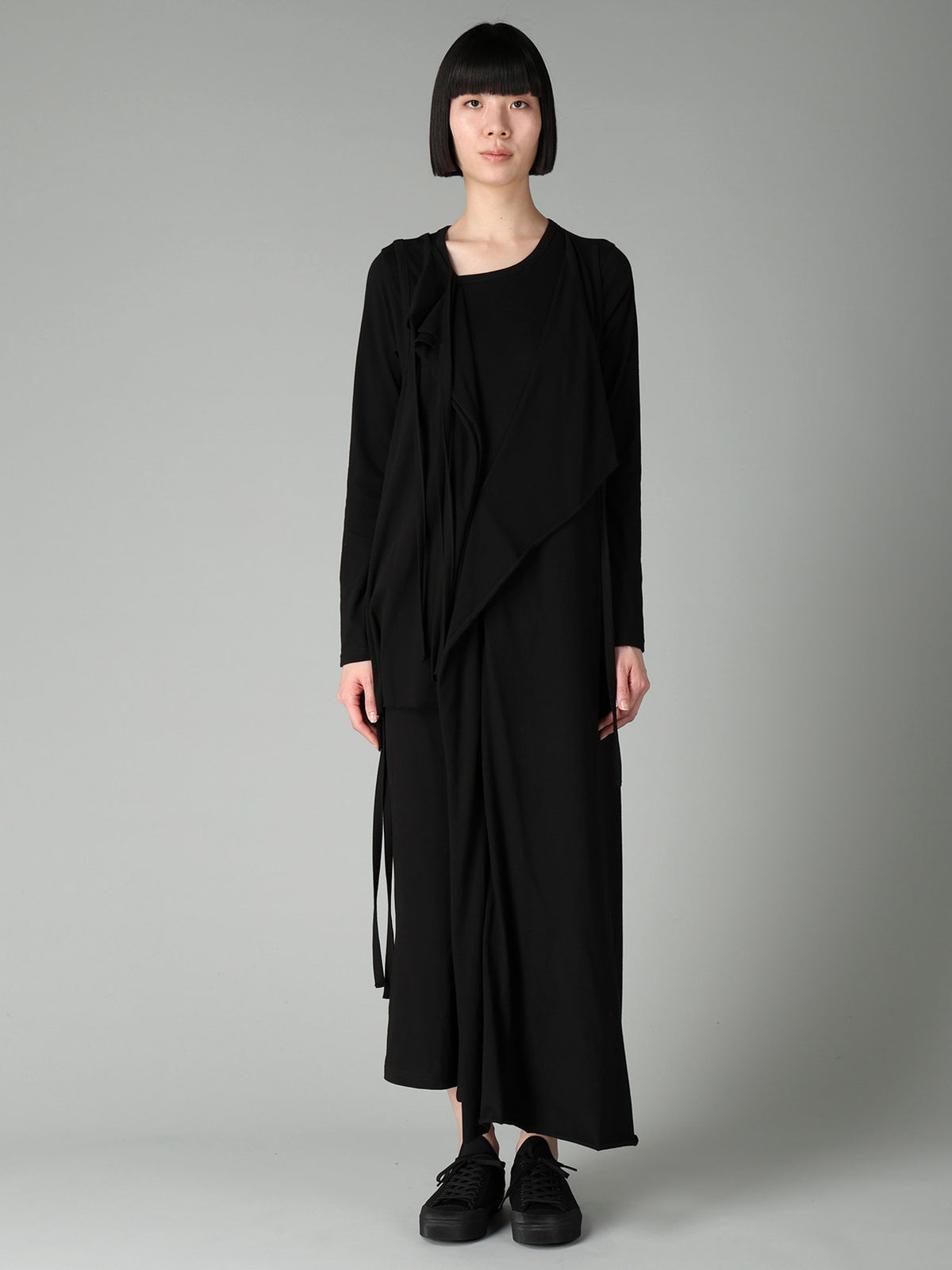 COTTON SINGLE JERSEY BINDER DRAPED DRESS A
