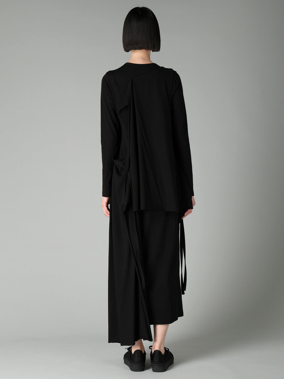COTTON SINGLE JERSEY BINDER DRAPED DRESS A